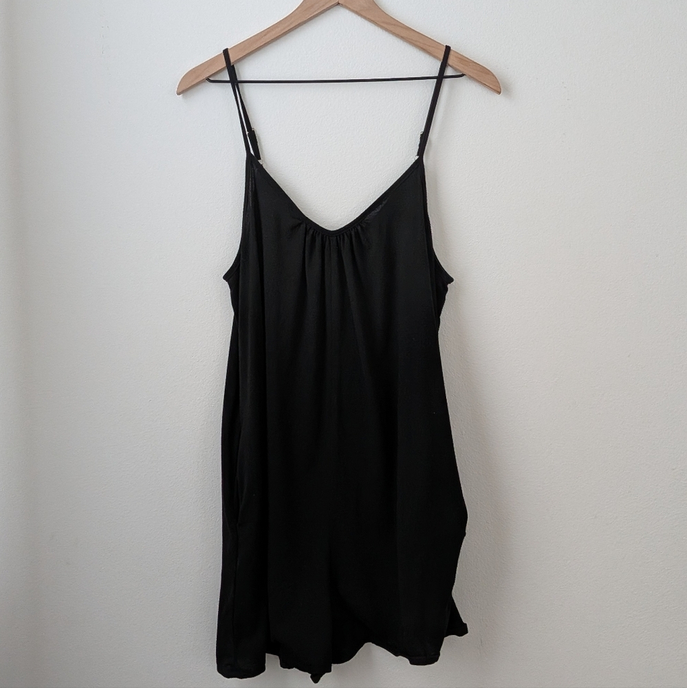 Black Spaghetti Strap Shorts Romper Adjustable Straps Women's Size L